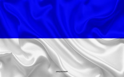 ボーフムフラグ, 4k, シルクの質感, 絹の旗を, ドイツ, ボーフム, 欧州, フラグのボーフム, 旗のドイツの都市