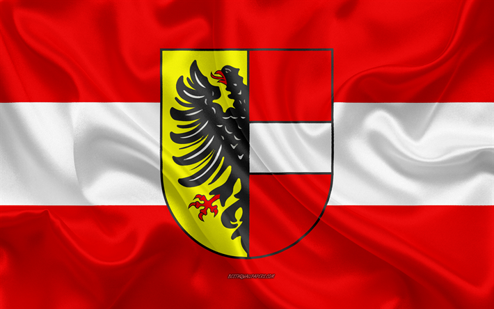 Achernフラグ, 4k, シルクの質感, 絹の旗を, ドイツ, Achern, 欧州, 旗のAchern, 旗のドイツの都市