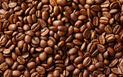 coffee beans texture, brown backgrounds, natural coffee, arabica, coffee textures, coffee backgrounds, coffee beans, macro, coffee, arabica beans