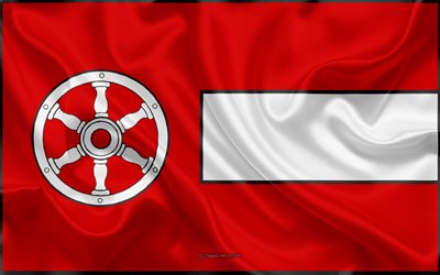 Erfurt Flagga, 4k, siden konsistens, silk flag, Tyska staden, Erfurt, Tyskland, Europa, Flaggan i Erfurt, flaggor av tyska st&#228;der