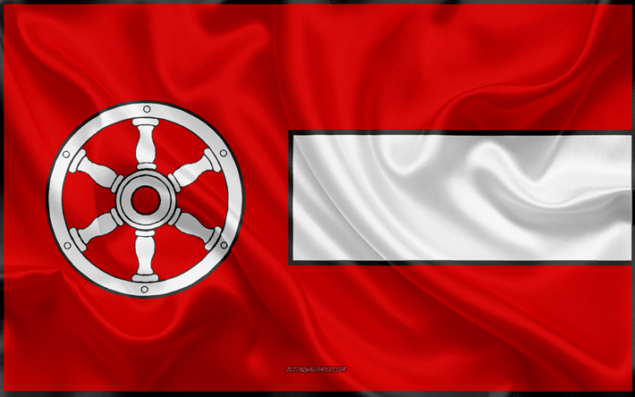 Erfurt Bandeira, 4k, textura de seda, seda bandeira, Cidade alem&#227;, Erfurt, Alemanha, Europa, Bandeira de Erfurt, bandeiras de cidades alem&#227;s