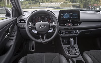 Hyundai i30 N de estiramiento facial, 2021, vista interior, interior de afinación, i30, nuevo i30 en el interior, Hyundai