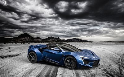 w-motoren, fenyr supersport, 2016, supercar, blau fenyr