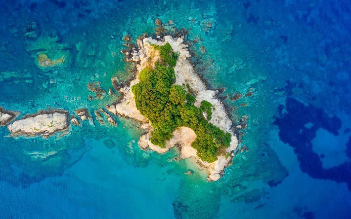 island, ocean, small island, wildlife