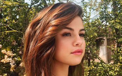 4k, Selena Gomez, 2017, portrait, american singer, brunette, superstars