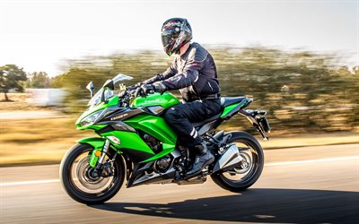 Kawasaki Z1000SX, 2017, Ninja 1000, verde sportbike, nuevas motos, Kawasaki