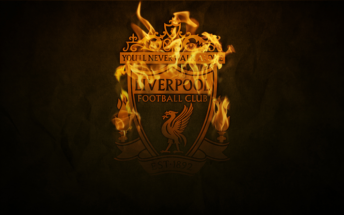Liverpool FC, fan art, palo, Premier League, pimeys, Englannin football club, jalkapallo, Punaiset, logo, Liverpool, Englanti