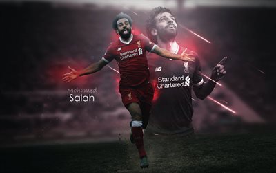Mohamed Salah, fan art, creative, Liverpool FC, goal, Salah, Premier League, LFC, Egyptian footballers, Mo Salah, soccer