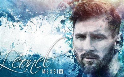 Messi, retrato, estrellas de f&#250;tbol, FC Barcelona, fan art, de f&#250;tbol, La Liga, el Bar&#231;a, futbolistas, dibujo de Lionel Messi, el FC Barcelona, club espa&#241;ol, Espa&#241;a, los futbolistas Argentinos Lionel Messi