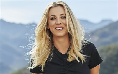 4k, Kaley Cuoco, 2018, portrait, american actress, Hollywood, beauty, smile