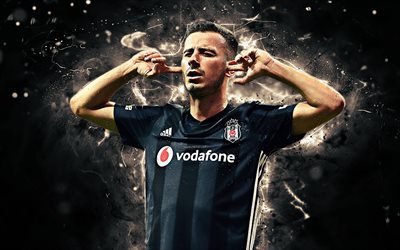 Oguzhan Ozyakup, goal, turkish footballers, Besiktas FC, soccer, Ozyakup, Turkish Super Lig, BJK, football, neon lights, Besiktas JK