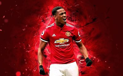 Anthony Martial, goal, Manchester United FC, french footballers, Premier League, Martial, soccer, football, Man United, neon lights