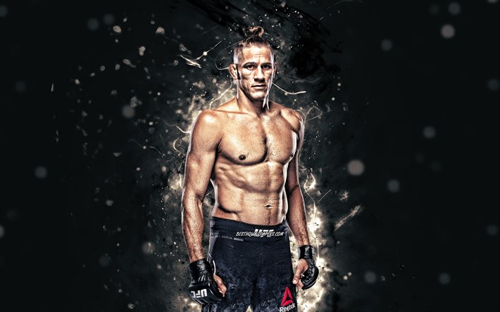 Niko Price, 4k, white neon lights, american fighters, MMA, UFC, Mixed martial arts, Niko Price 4K, UFC fighters, MMA fighters