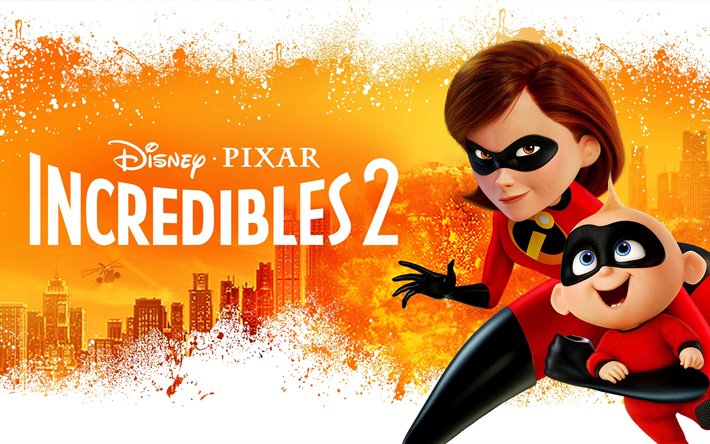 Incredibles 2, poster, 2019 movie, 3D-animation, 2019 Incredibles 2