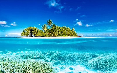 Malediivit, kes&#228;ll&#228;, tropiikissa, vedenalainen maailma, paratiisi, HDR