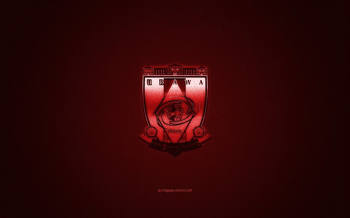 Urawa Red Diamonds, Japon&#233;s club de f&#250;tbol, de la Liga J1, logotipo rojo, rojo de fibra de carbono de fondo, f&#250;tbol, Saitama, Jap&#243;n, el Urawa Red Diamonds logotipo, Liga de F&#250;tbol Profesional de Jap&#243;n