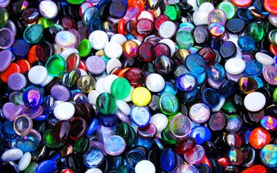 colorful glass pebbles, macro, glass pebbles texture, pebbles backgrounds, colorful pebbles texture, gravel textures, pebbles textures, stone backgrounds, colorful backgrounds, pebbles