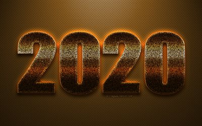 2020 oro glitter sfondo, 2020 concetti, Felice Nuovo Anno 2020, Golden 2020 sfondo, il 2020, arte, creativo, sfondo