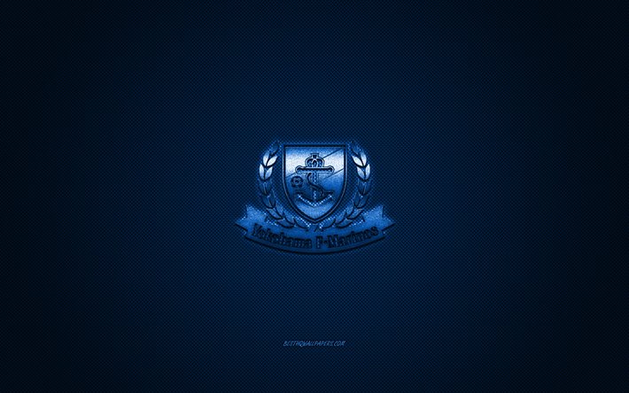 Download Wallpapers Yokohama F Marinos Japanese Football Club J1 League Blue Logo Blue Carbon Fiber Background Football Yokohama Japan Yokohama F Marinos Logo Japan Professional Football League For Desktop Free Pictures For