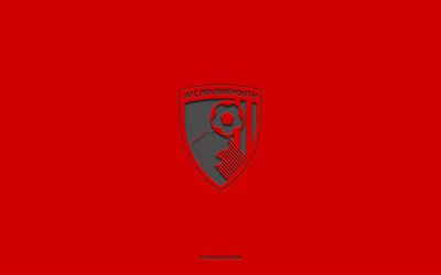 AFC Bournemouth, red background, English football team, AFC Bournemouth emblem, EFL Championship, Bournemouth, England, football, AFC Bournemouth logo