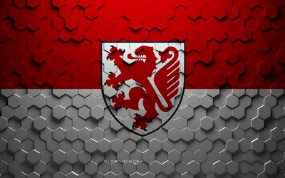 Bandeira de Braunschweig, arte em favo de mel, bandeira de hex&#225;gonos de Braunschweig, Braunschweig, arte de hex&#225;gonos 3D, bandeira de Braunschweig