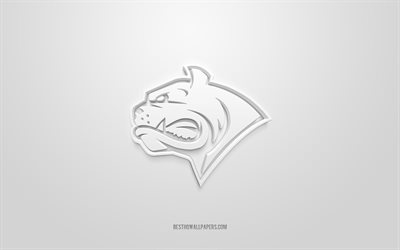 Dornbirn Bulldogs, creative 3D logo, white background, ICE Hockey League, 3d emblem, Italian Hockey Club, Dornbirn, Italy, 3d art, hockey, Dornbirn Bulldogs 3d logo