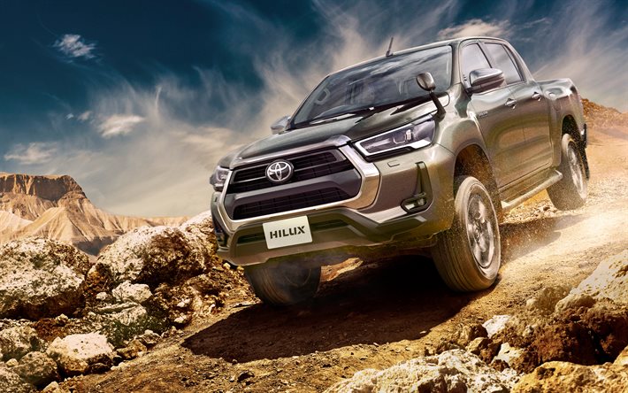 Toyota Hilux Z Double Cab, 4k, offroad, 2021 cars, JP-spec, SUVs, 2021 Toyota Hilux, desert, japanese cars, Toyota