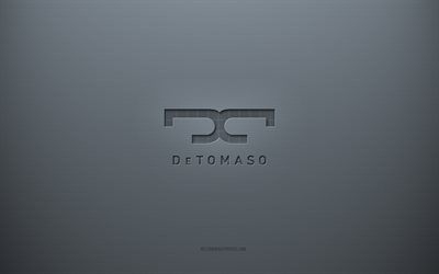 Logotipo de De Tomaso, fondo creativo gris, emblema de De Tomaso, textura de papel gris, De Tomaso, fondo gris, logotipo de De Tomaso 3d