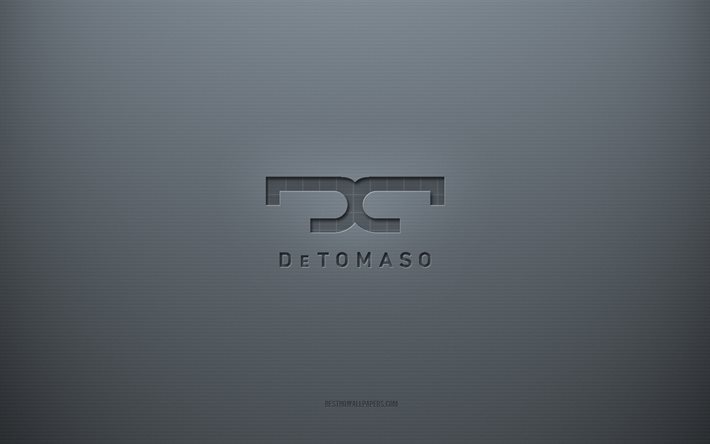 De Tomaso logo, gray creative background, De Tomaso emblem, gray paper texture, De Tomaso, gray background, De Tomaso 3d logo