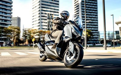 Yamaha X-Max 400, 4k, highway, 2022 bikes, superbikes, rider on bike, 2022 Yamaha X-Max 400, japanese motorcycles, HDR, Yamaha