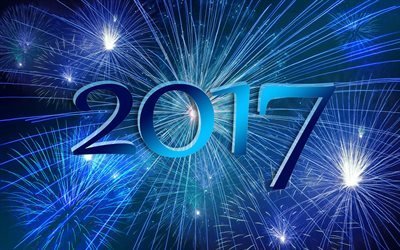 新年, 2017年度, 新年の背景, 花火