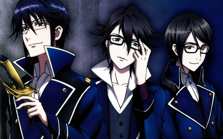 Fushimi Saruhiko, Yatogami Kuroh, Reisi Munakata, 4k, manga, K-Hanke