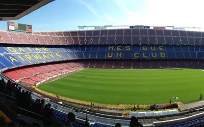 El Camp Nou, estadio de f&#250;tbol, Catalu&#241;a, Espa&#241;a, 4k, Barcelona FC