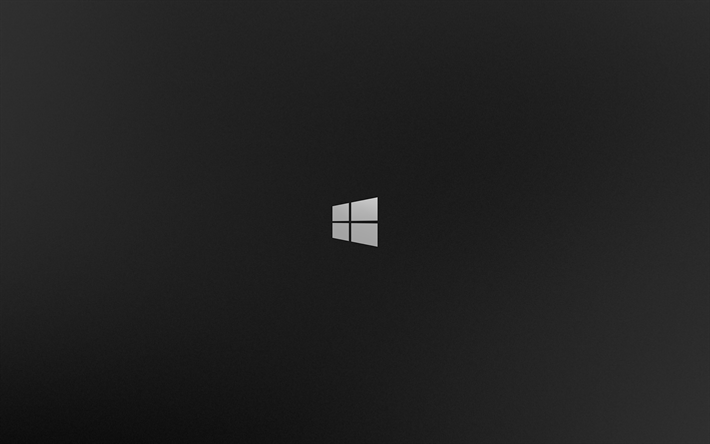 Windows 8, 4k, sfondo grigio, minimal, logo