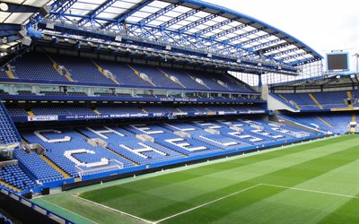 Stamford Bridge, 4k, London, football stadium, England, Chelsea FC, l&#228;ktare