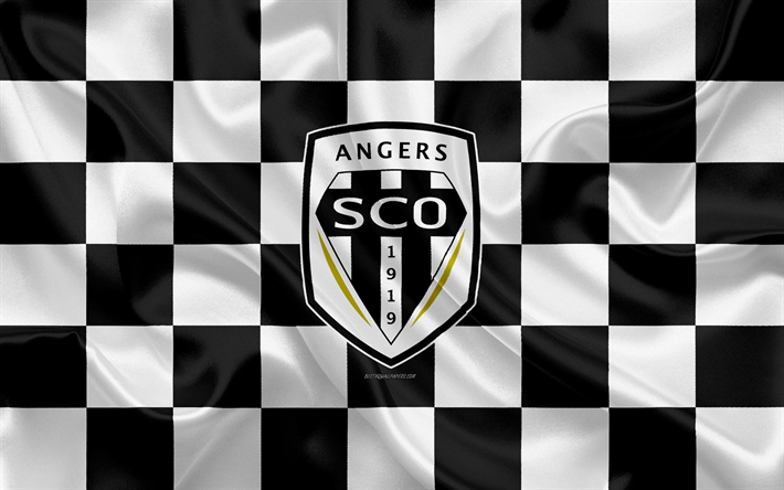 Download Wallpapers Angers Sco 4k Logo Creative Art White Black Checkered Flag French Football Club Ligue 1 Emblem Silk Texture Angers France Football For Desktop Free Pictures For Desktop Free