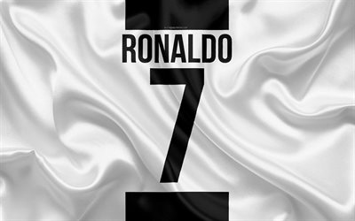CR7, Juventus FC, Cristiano Ronaldo, T-shirt, 7 &#176; numero, Serie A, Juve, Torino, Italia, calcio, Ronaldo, seta texture