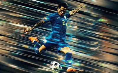 Dani Alves, Brazilian football player, defender, Brazil national football team, blue uniform, Brazil, football, creative art, Daniel Alves da Silva