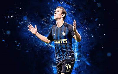 Ivan Perisic, goal, Internazionale, midfielder, Serie A, croatian footballers, Perisic, abstract art, soccer, neon lights, Inter Milan FC