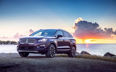 Lincoln MKC, 2019, compact crossover, front view, exterior, new maroon MKC, American SUV, Lincoln