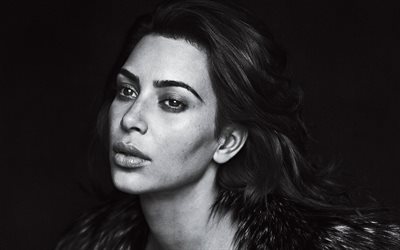 Kim Kardashian, ritratto, viso, American star, modello di moda, bella bruna, USA, photoshoot