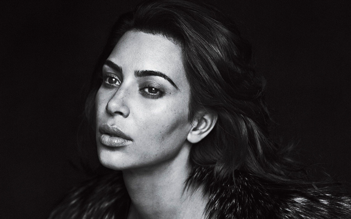 Kim Kardashian, portrait, visage, star Am&#233;ricaine, mod&#232;le de mode, la belle brune, etats-unis, photoshoot