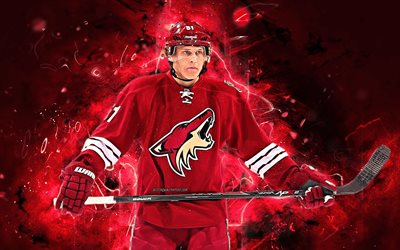 Christian Dvorak, hockey spelare, Arizona Coyotes, NHL, hockey stj&#228;rnor, Dvorak, hockey, neon lights