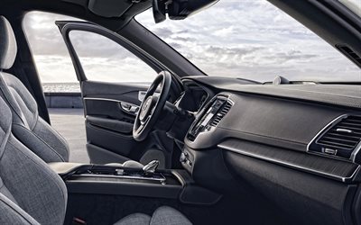 Volvo XC90, 2020, interior, inside view, XC90 interior, front panel, swedish cars, Volvo