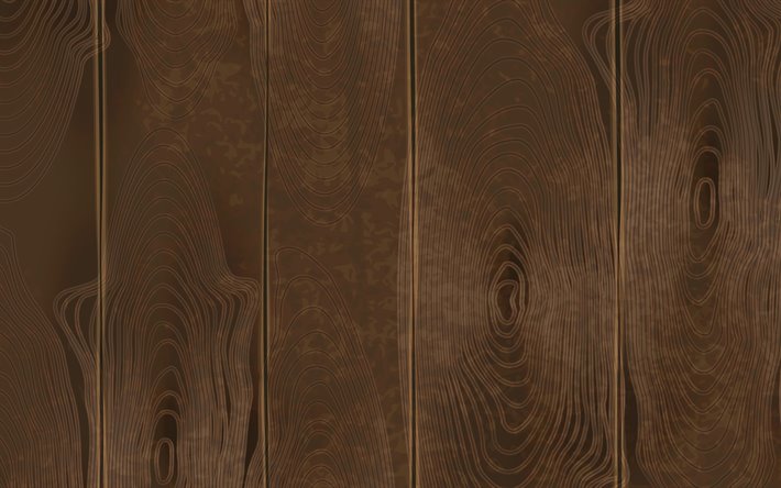 4k, 垂直板, 茶褐色の木製の質感, 木の背景, 茶褐色の木製ボード, 木板, 木材, 茶色の背景, 木製の質感