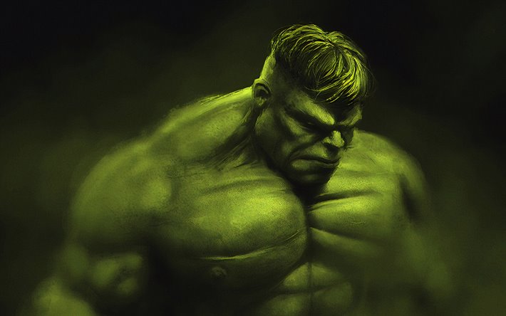 Hulk, le brouillard, les super-h&#233;ros, cr&#233;atif, illustration, Angry Hulk, monstre