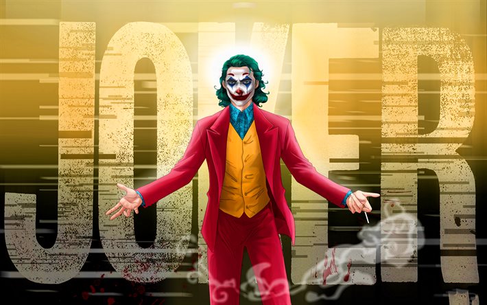 Jokeri, 4k, abstrakti taide, supervillain, kuvamateriaali, tupakointi jokeri, fanitaide, Joker 4K