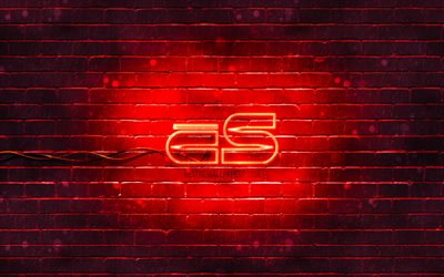 rotes counter-strike-logo, 4k, rote backsteinmauer, counter-strike-logo, cs-logo, counter-strike-neon-logo, counter-strike