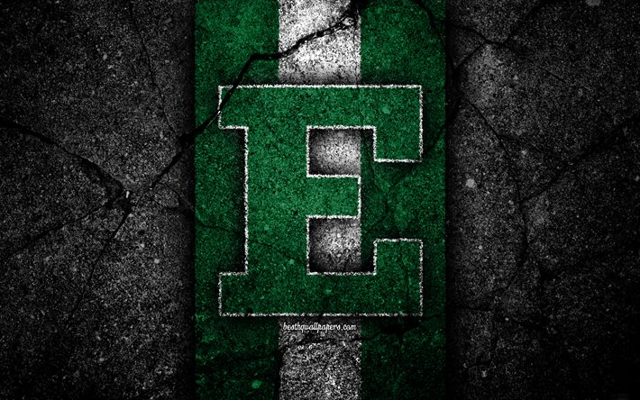 Eastern Michigan Eagles, 4k, amerikkalainen jalkapallojoukkue, NCAA, vihre&#228; valkoinen kivi, USA, asfaltti, amerikkalainen jalkapallo, Eastern Michigan Eagles -logo