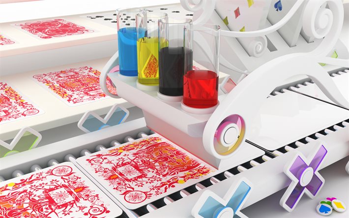 CMYK, colore quadricolore, quattro colori, stampa di concetti 3D, stampa, modello di colore CMYK, stampa CMYK